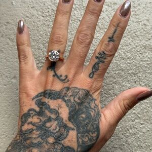 14k rose gold 3.36ct moissanite bezel set engagement ring size 7